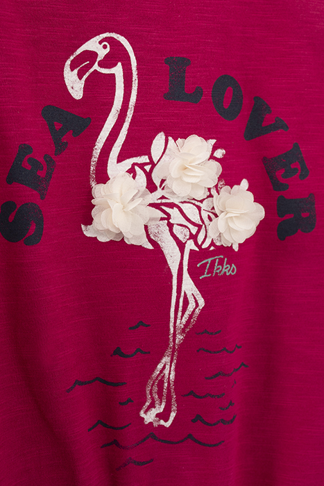 GIRLS’ FUCHSIA FLAMINGO & FLOWER ORGANIC COTTON VEST TOP 5