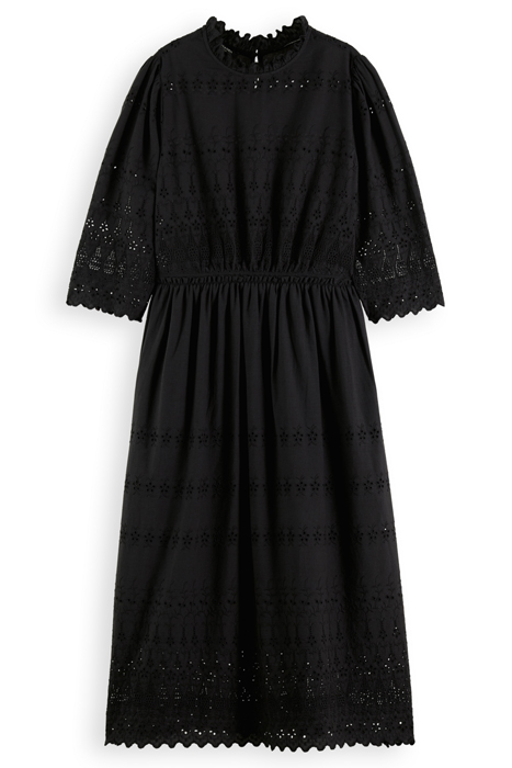 MIDI BRODERIE DRESS BLACK 4