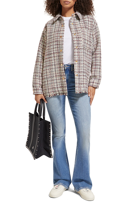 GLITTER TWEED SHIRT JACKET ECRU LUREX MELANGE 3