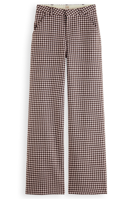 HANA - HOUNDSTOOTH HIGH RISE WIDE LEG PANTS HOUNDSTOOTH PINK 4
