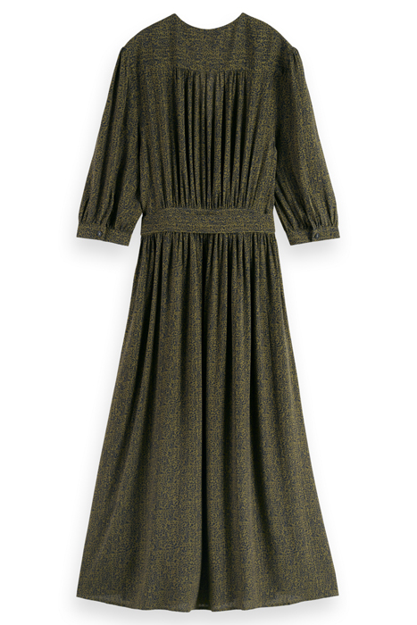 MIDI WRAP DRESS LEOPARD SPOT GREEN 4