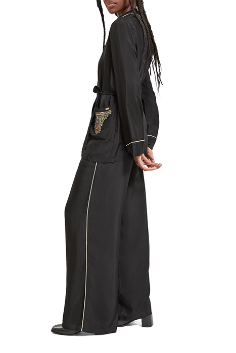 EMBROIDERED OCCASION PYJAMA BLAZER EVENING BLACK 4