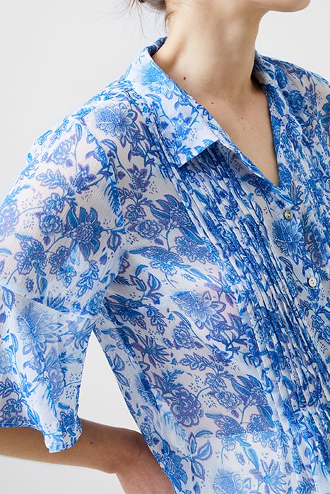 COSETTE PINTUCK TOP WHITE/BAJA BLUE 5