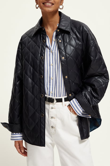 FAUX LEATHER QUILTED SHIRT JACKET NIGHT 7