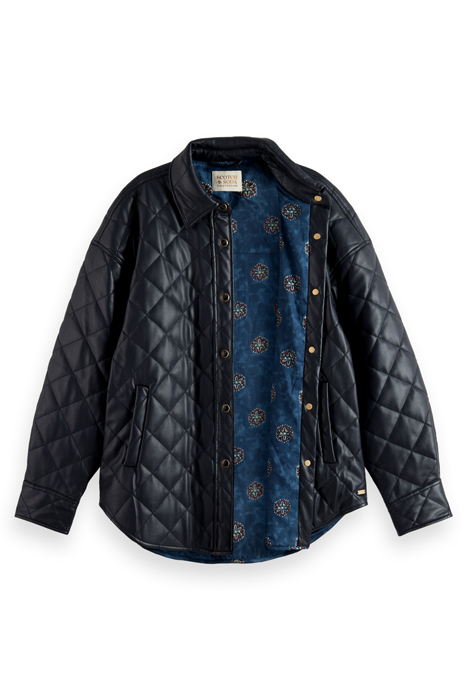 FAUX LEATHER QUILTED SHIRT JACKET NIGHT 9