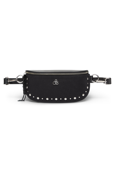 CANVAS+LEATHER BUMBAG WITH STUDS EVENING BLACK 1