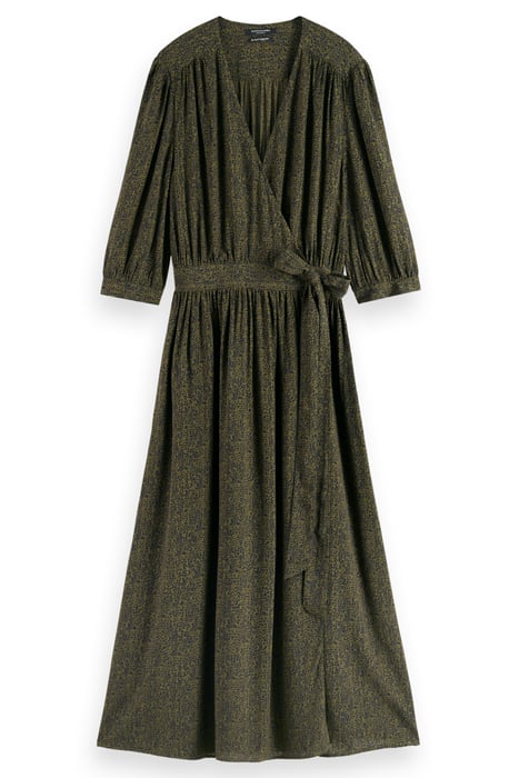 MIDI WRAP DRESS LEOPARD SPOT GREEN 3