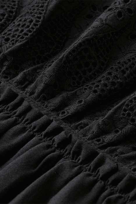 MIDI BRODERIE DRESS BLACK 7