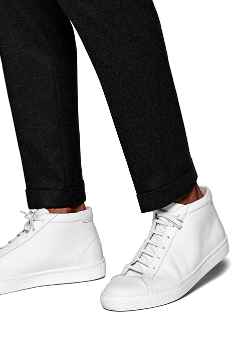 DARK GREY WIDE LEG TAPERED BLAKE TROUSERS 7