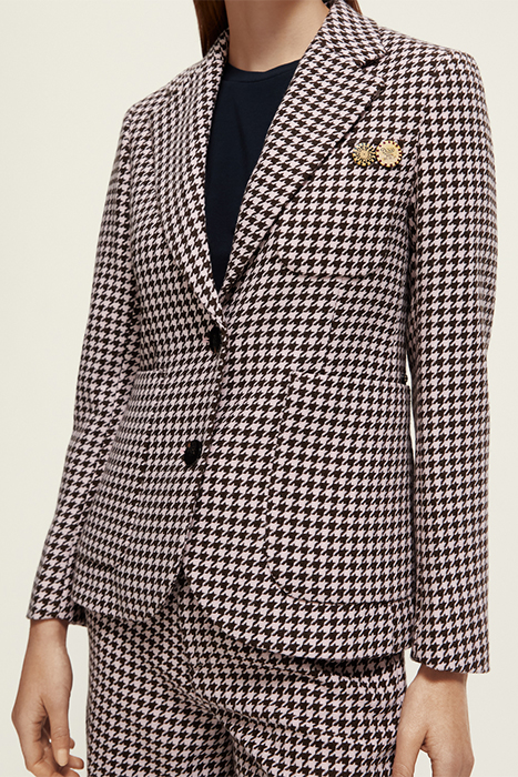 HOUNDSTOOTH SINGLE BREASTED BLAZER HOUNDSTOOTH PINK CLOUD 6