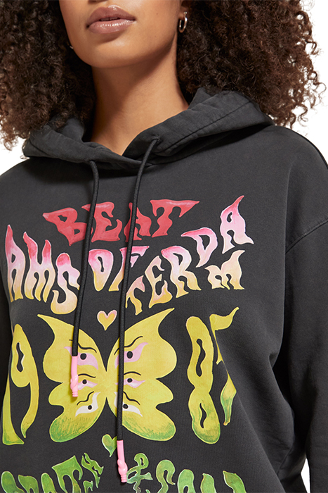 AMSTERDAM BEAT RELAXED FIT WASHED HOODIE EVENING BLACK 6