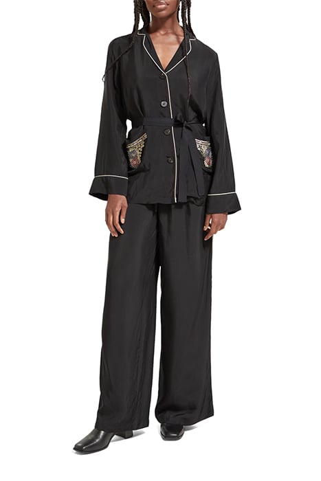 EMBROIDERED OCCASION PYJAMA BLAZER EVENING BLACK 3