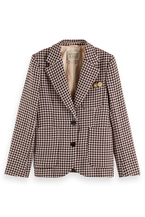 HOUNDSTOOTH SINGLE BREASTED BLAZER HOUNDSTOOTH PINK CLOUD 4