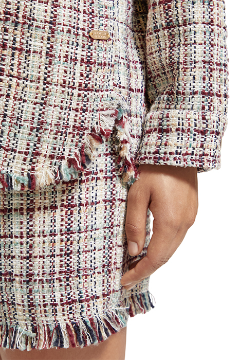 GLITTER TWEED SHIRT JACKET ECRU LUREX MELANGE 9