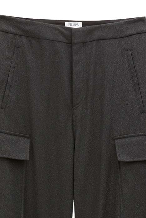 FLANNEL CARGO TROUSERS ANTHRACITE 2