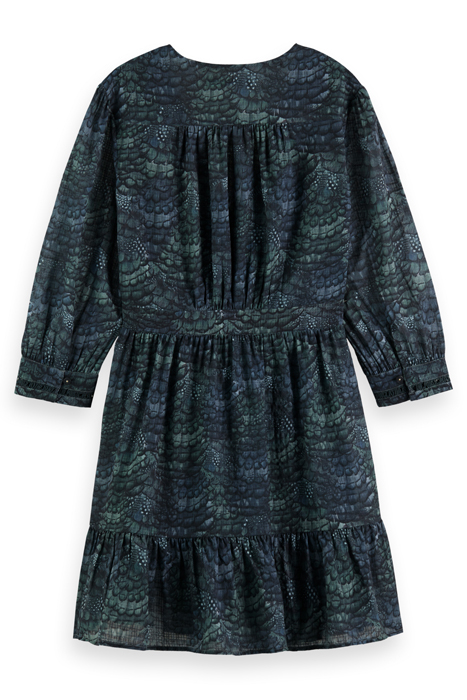 WRAP MINI DRESS FEATHER BOTTLE GREEN 5