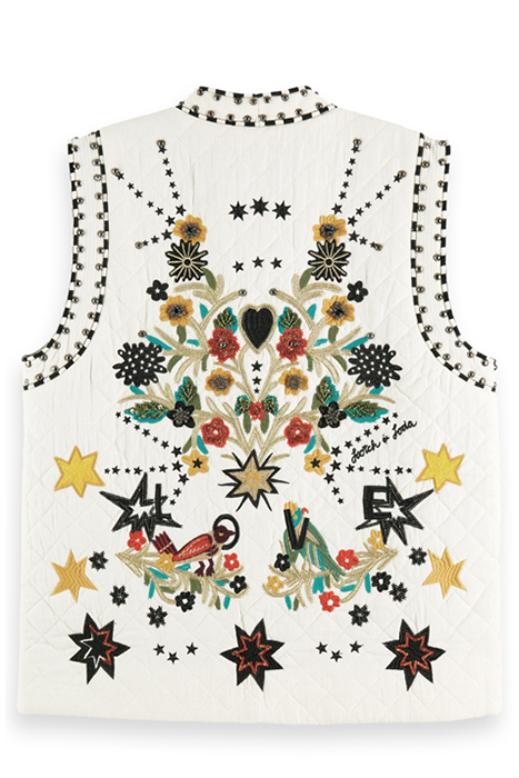 EMBROIDERED GILET ECRU 5