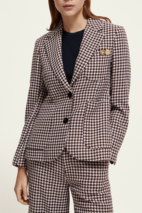 HOUNDSTOOTH SINGLE BREASTED BLAZER HOUNDSTOOTH PINK CLOUD 1
