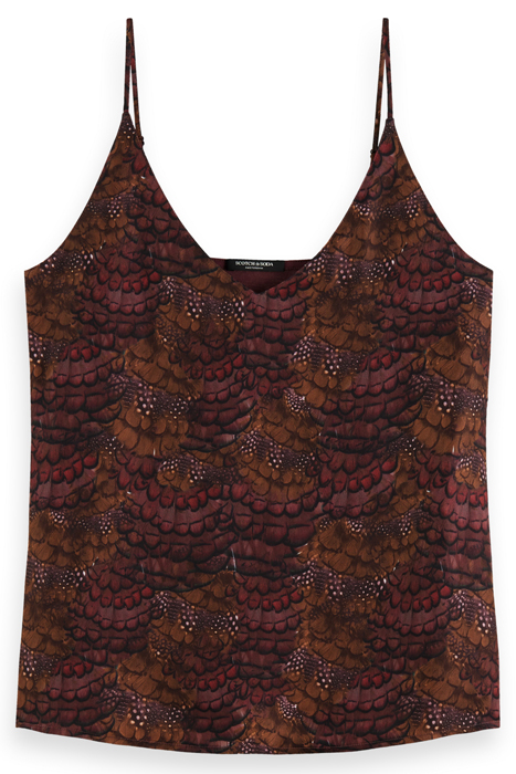 CAMISOLE WOVEN FRONT JERSEY BACK FEATHER BORDEAUX 4