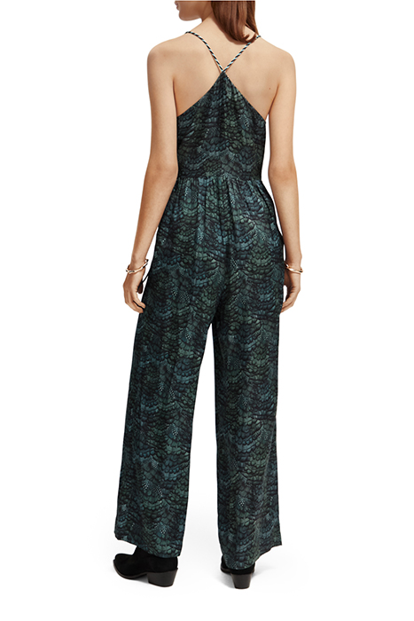 WAISTED BELT DETAIL JUMPSUIT FEATHER BOTTLE GREEN 2