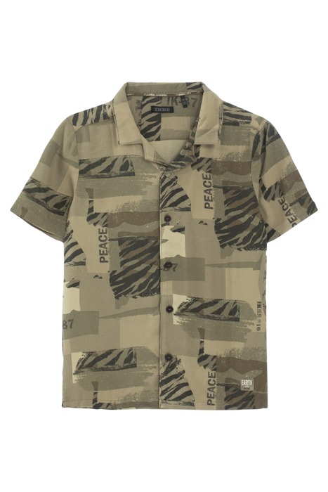 BOYS’ KHAKI CAMOUFLAGE PRINT LENZING™ ECOVERO™ SHIRT 2