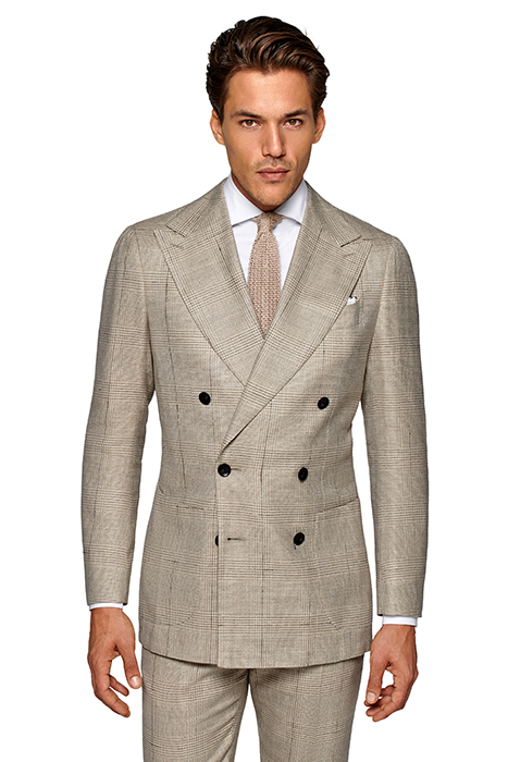 LIGHT BROWN CHECKED TAILORED FIT HAVANA SUIT 3