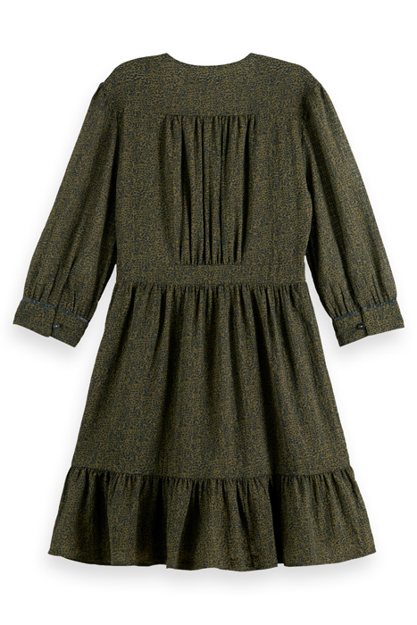 WRAP MINI DRESS LEOPARD SPOT GREEN 5