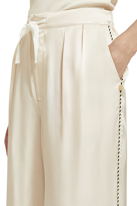 ELENI - HIGH RISE WIDE LEG PYJAMA PANTS ECRU 7