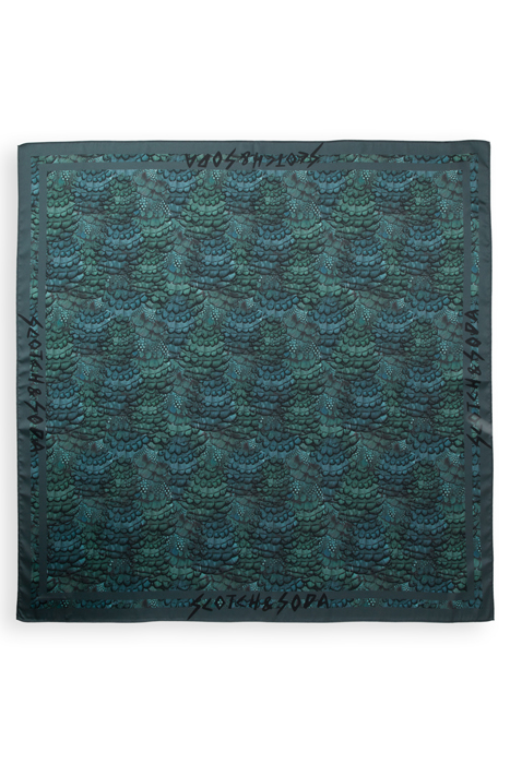 MUSIC MAP SCARF FEATHER BOTTLE GREEN SCARF 4