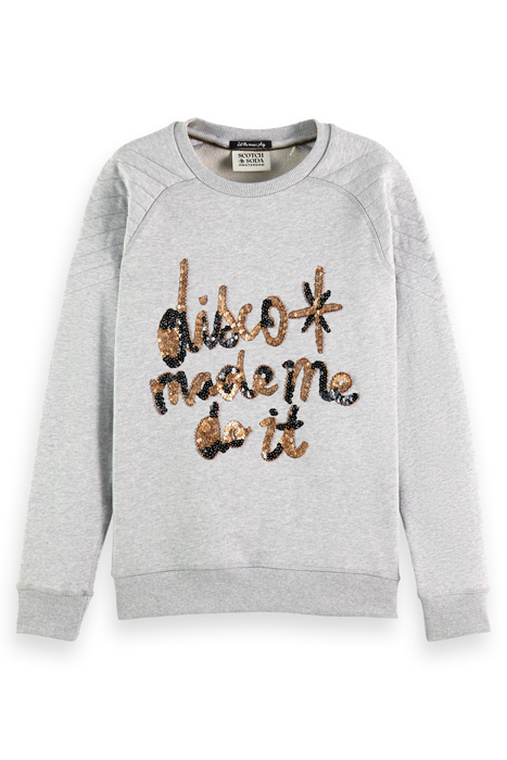 COTTON IN CONVERSION SEQUIN DETAIL QUILTED RAGLAN SWEATSHIRT 4