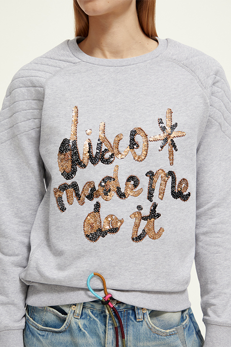 COTTON IN CONVERSION SEQUIN DETAIL QUILTED RAGLAN SWEATSHIRT 6