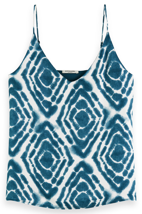 CAMISOLE WOVEN FRONT JERSEY BACK DISCO TIE DYE BOTTLE GREEN 4