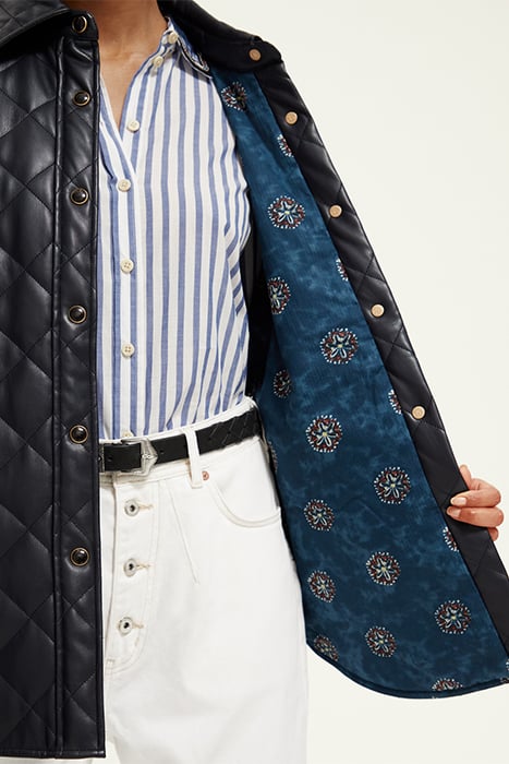 FAUX LEATHER QUILTED SHIRT JACKET NIGHT 8