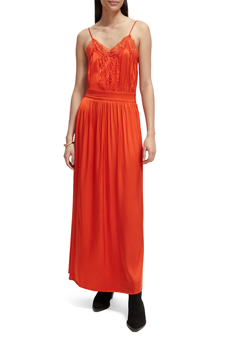 WAISTED CAMI DRESS RED SKIES 3