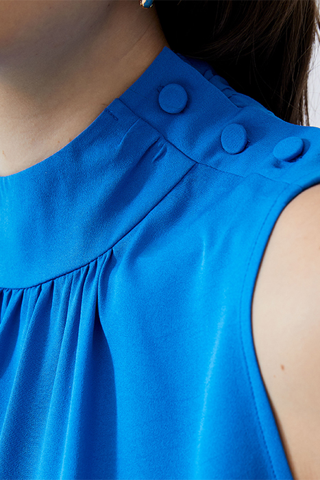 TURTLE S/LESS CREPE LIGHT TOP BRIGHT BLUE 4