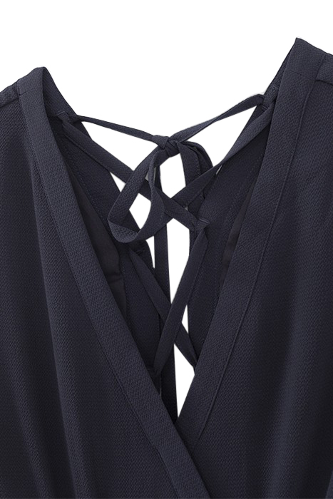 NAVY DRESS WITH LACED BACK 6