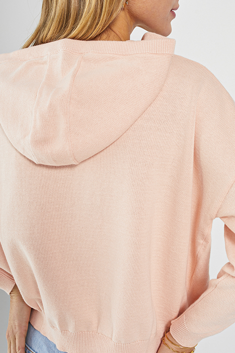 PINK KNIT XL CHEVRON HOODED CARDIGAN 4