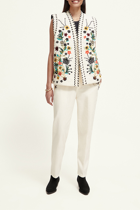 EMBROIDERED GILET ECRU 3