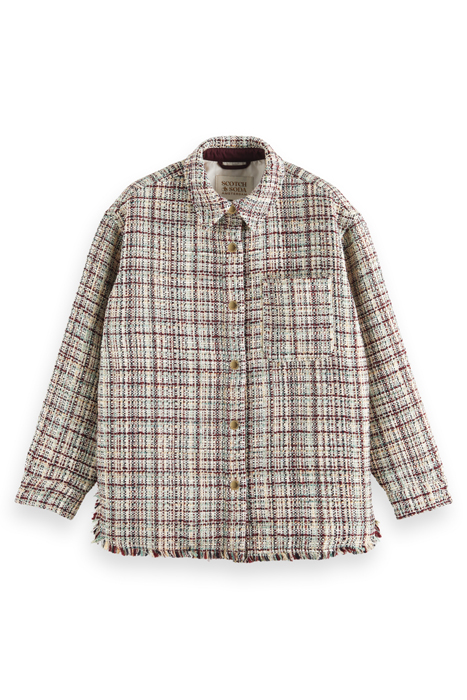 GLITTER TWEED SHIRT JACKET ECRU LUREX MELANGE 4