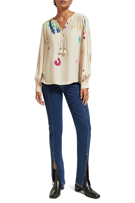 LACE UP TOP WITH BALLOON SLEEVES GALAXY DYE SOFT ICE 3