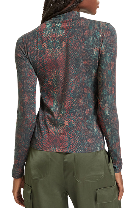 ALL OVER PRINTED MOCKNECK LONG SLEEVED SHIRT SNAKE 2