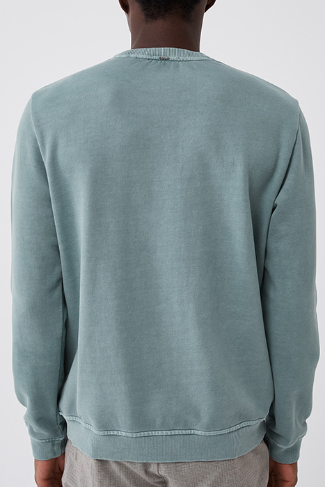 AQUA SWEATSHIRT WITH EMBROIDERED CHEST 2