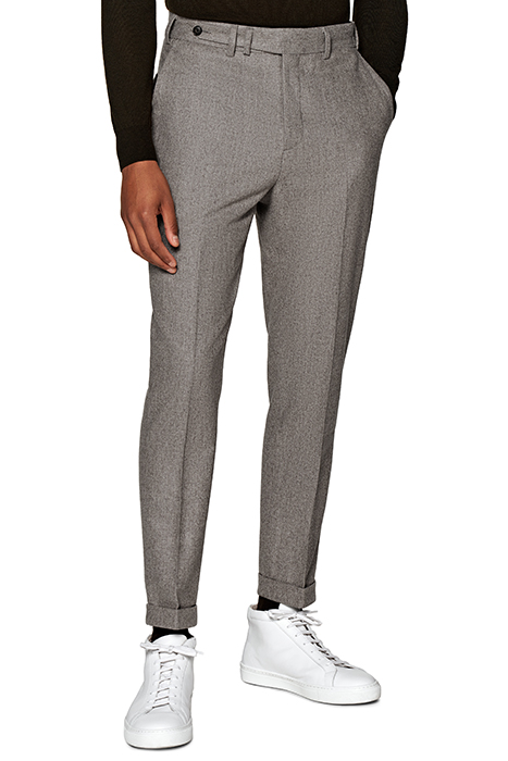 TAUPE WIDE LEG TAPERED BLAKE TROUSERS 1