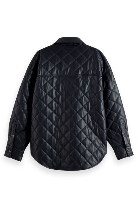 FAUX LEATHER QUILTED SHIRT JACKET NIGHT 5