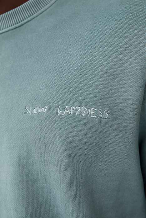 AQUA SWEATSHIRT WITH EMBROIDERED CHEST 5