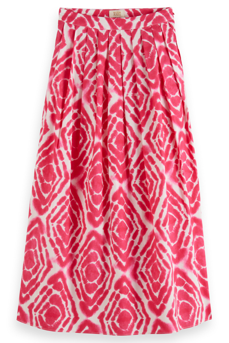 PRINTED SKIRT WITH PLEATS DISCO TIE DYE POP PINK 4