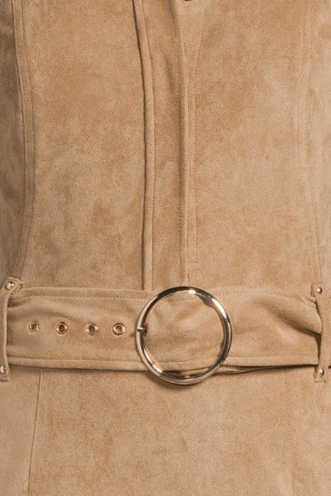 KASIA DRESS TRUFFLE DUST LEATHER MULTI 5