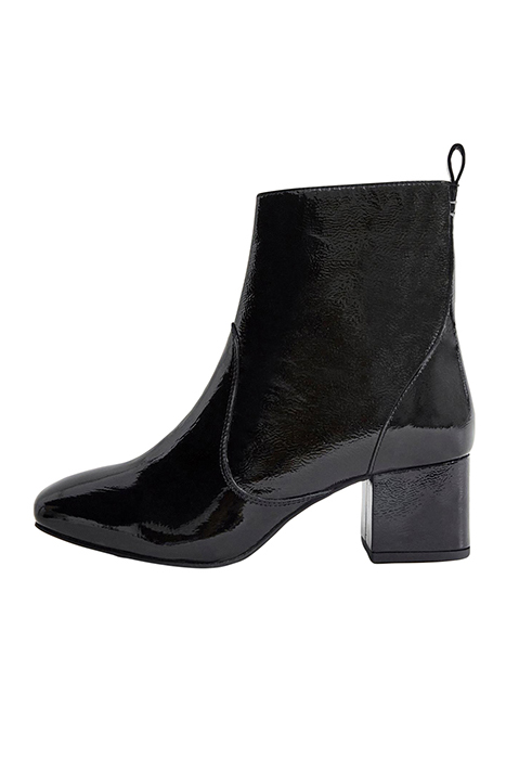 CILLA PATENT MID HEEL BOOT PURE BLACK 3