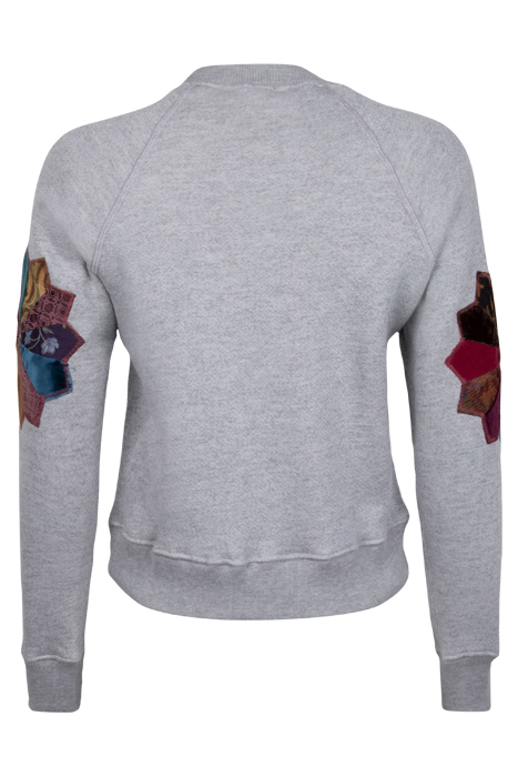 CLASSIC RAGLAN CREWNECK HEATHER GREY PATCHWORK 2