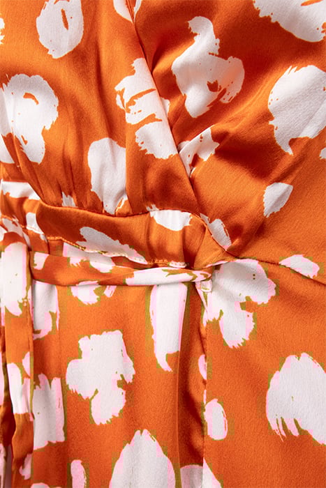 AIMEE INU SATIN FT SPLIT DRESS BURNT ORANGE-CL CRM 7